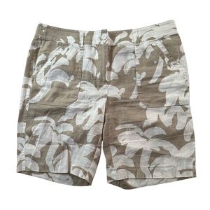 TOMMY BAHAMA  Women’s Linen Shorts Size 6 Tan Palm Tree